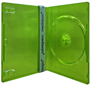 25 STANDARD Clear Dark Green Color Single DVD Cases - Picture 1 of 3