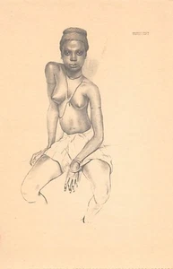 Guiné-Bissau - Ignez - Bijago dancer- Drawing by Eduardo Malta - Publ. Pavilion - Picture 1 of 2