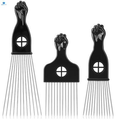 3 Pack Afro Hair Picks for Men and Women, Cpoxixt Metal Comb for...  - Image 1 of 4