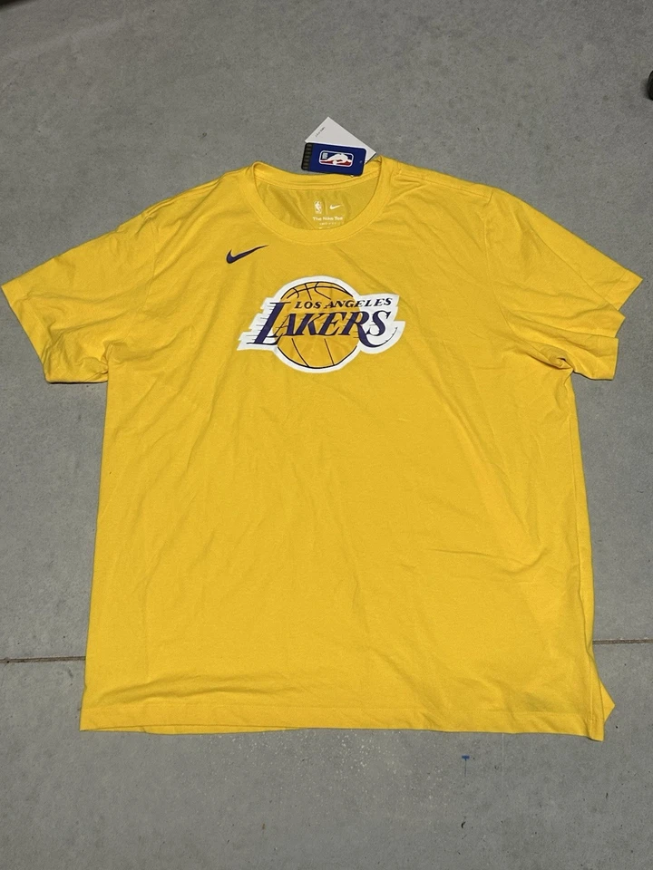 Nike NBA Los Angeles Lakers Logo Dri-Fit Men’s L Yellow T-shirt DA6023-728