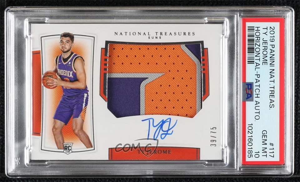 2019 National Treasures Horizontal /75 Ty Jerome PSA 10 RPA Rookie Patch Auto RC - Image 1 of 2