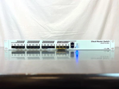 MikroTik CRS317-1G-16S+RM 16-Port 10GbE SFP+ Cloud Router Switch + SFPs & Ears - Image 1 of 4