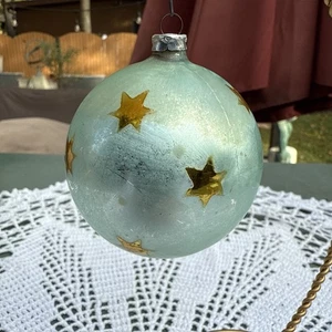 Vintage Merkur Glas Weihnachtsschmuck handbemalt West Germany Tiffany blau - Bild 1 von 24