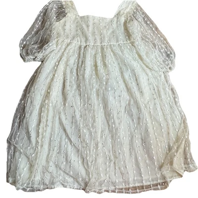 Vestido Wonder Nation para meninas creme ocasião especial com brilho leve - Tamanho 12 - Imagem 1 de 4