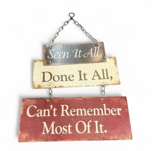 Hanging Metal Sign - "Seen It All, Done It All, Can't Remember Most of It" - Picture 1 of 2
