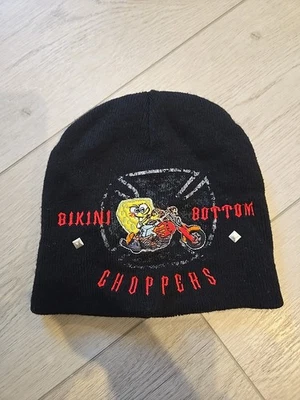 Pantalones Cuadrados Bob Esponja Parte Inferior de Bikini Picadoras Negro Tejido Gorro Gorra Sombrero Foto 1 de 4