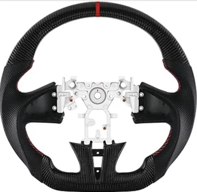 Real Carbon Fiber Steering Wheel For Infiniti Q50 2014-2017 D-shaped Nappa Pe... - Image 1 of 4