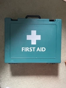 Used Box 1-50 Person Green Sturdy First Aid Kit - some contents - Picture 1 of 2