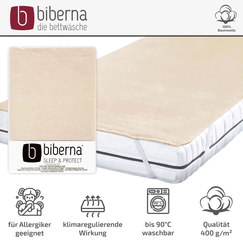 Biberna Molton Baumwolle Matratzenauflage 100x200 cm