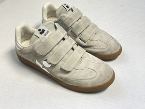 Isabel Marant Beth Schuhe Damen Größe 38 Kreide Silber Wildleder Riemchen Low Top - Bild 1 von 23