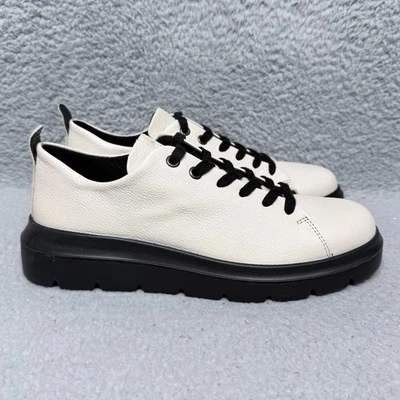Ecco Nouvelle Lace Up Womens Size 38 US 7 Sneakers Shoes Limestone Leather - Image 1 of 4