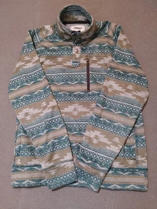 Suéter Pullover Sonoma Multicolor Para Mujer M Tribal Azteca Sherpa Polar 1/4 A Presión. - Imagen 1 de 13