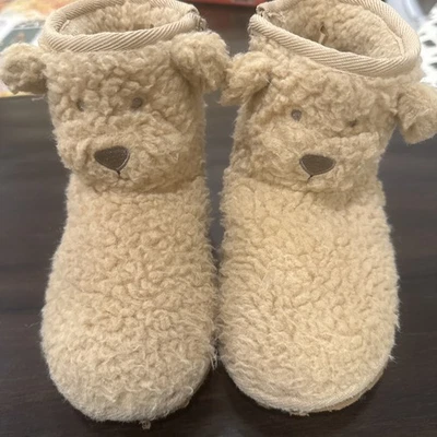 ¡¡Botines más lindos de todos los tiempos!! Botas Sherpa ZIP Gap Beige Brannan Bear Niño Pequeño Talla 10 Foto 1 de 4
