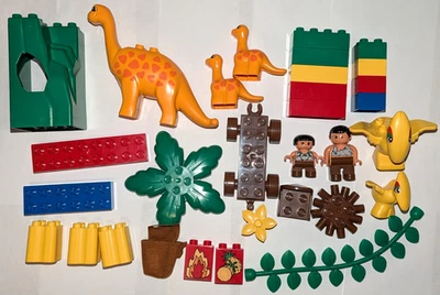 Lego Duplo Bronto Dinosaurios Set 2600 | Hombre de las Cavernas 1998 | Falta 1 Flor Roja Foto 1 de 4