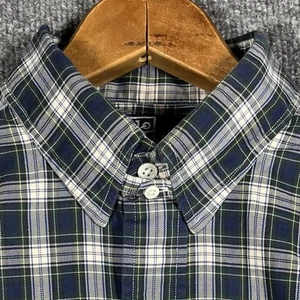 VINTAGE 80s 90s Polo Ralph Lauren Tab Collar Shirt Size 16 Tartan Plaid Preppy - Picture 1 of 17