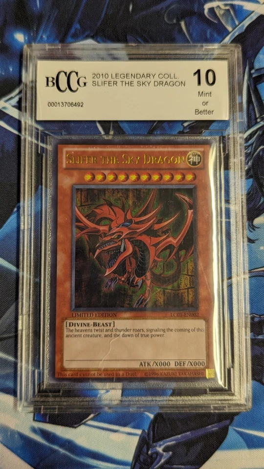2010 Yu-Gi-Oh Yugioh Legendary Collection Slifer The Sky Dragon BCCG 10 Mint - Image 1 of 2
