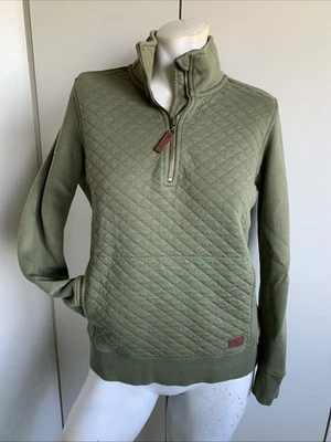 L.L.Bean #506090 Petite XS verde 1/4 cremallera acolchada jersey manga larga sudadera Foto 1 de 4