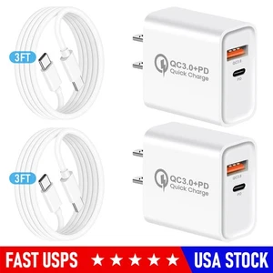 Paquete de 1-3 cargadores USB tipo C cargador rápido y cable doble tipo C 1M para iPhone 17 16 - Imagen 1 de 11