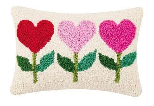 Almohada gancho flores corazón 8x12 pulgadas acento decorativo 30RN96C12OB lana Foto 1 de 1