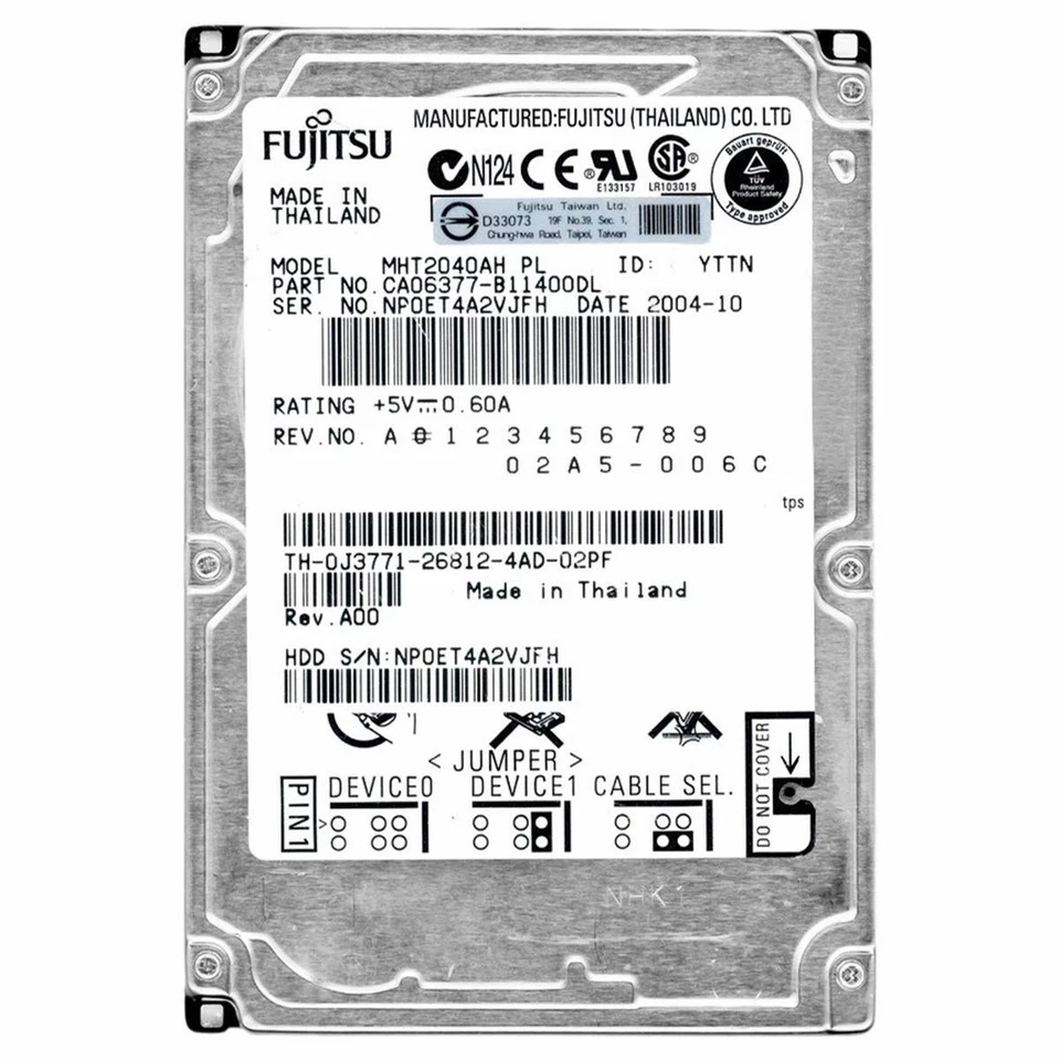 Hard Disk Hdd Disco Ide Pata 2.5" 40Gb Computer Portatile Notebook Fujitsu - Image 1 of 1