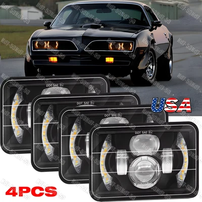 Faros LED 4x6" 4 piezas para Pontiac Firebird Trans AM 1977 1978 1979 1980 1981 Foto 1 de 4