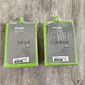 IKEA Tolsby Green Plastic Footed Double Sided Photo Frames 2 4x6 Retro NEW - Picture 1 of 2