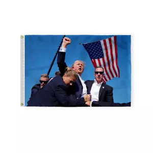President Donald Trump Assassination Attempt American 2x3ft Flag - 200D Nylon - Picture 1 of 2