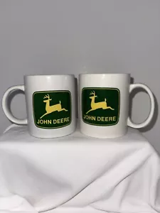 Vintage 2 John Deere Coffee Mug By Gibson Licensed Agriculture Promo 14 Ounces - Picture 1 of 6