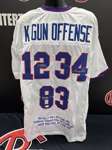 Buffalo Bills Signed K-Gun Offense White Jersey Inscription JSA - Picture 1 of 7