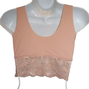 COMMANDO LADIES BRALETTE LACE BOTTOM NWOT MED PULLOVER TAN WIDE STRAPS - Picture 1 of 3