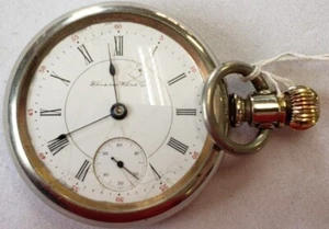 Antique 1896 Hampden Railroad Grade Pocket watch, Grade 107 D-Star (in flag) 16s - Picture 1 of 23