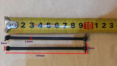 DF Models Antribswellen 2 Stück Dogbone hinten / Mitte 101mm für 1/8  6695 - Bild 1 von 2