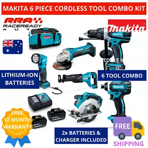 Makita DLX6102X1 Cordless Brushed 6 Piece Combo Power Tool Kit Drill Saw Impact - Picture 1 of 10
