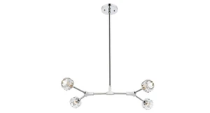 Chrome Modern Dining Room Light Fixture Crystal Chandelier Kitchen Lighting 29in - Picture 1 of 8