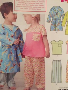 New Look Sewing Pattern 6234 Girls Boys Childrens Pajamas Robe Size 1/2 - 4 UC - Picture 1 of 3