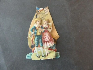 CHROMO PUBLICITAIRE DECOUPI CHICOREES LERVILLES A SYSTEME VOILIER A30 - Bild 1 von 2