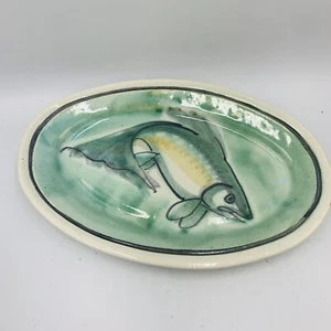 2 Sally Christopher Studio Pottery Salmon Fish Oval Shallow Bows 10.5x7 - Picture 1 of 7