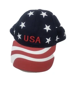 United States Flag Red White Blue Curved Bill Hat Cap Adjustable USA America - Picture 1 of 12