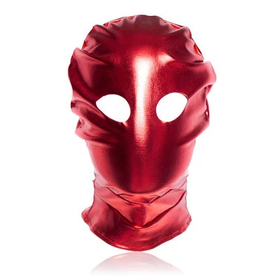 Slave Open Eye Hood Satin Gimp Mask - Black Or Red Colour - Roleplay Fancy Dress - Image 1 of 2
