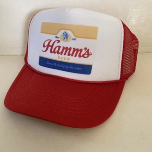 Vintage Hamm's Beer Hat Hamm's Trucker Hat snapback Red Party Summer Beach Cap - Picture 1 of 3