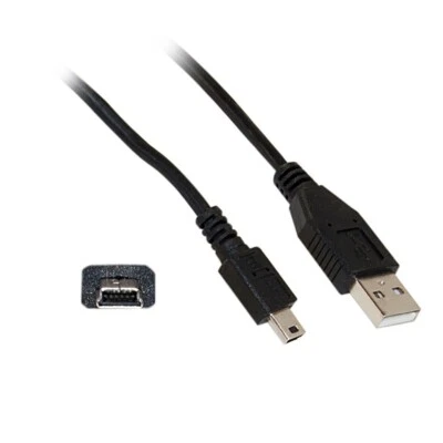3ft Mini USB 2.0 Cable Black Type A Male to 5 Pin Mini-B Male 10UM-02101BK - Image 1 of 2