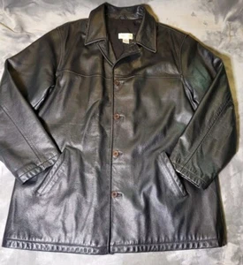 Paradox Leather Jacket Men's Size Tall XLT Black Pocket Fully Lined Button Front - Picture 1 of 7