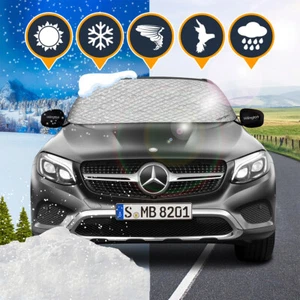 Housse de pare-brise réversible pour voiture aluminium neige glace gel soleil poussière UV - Photo 1/12