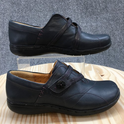 Scarpe Clarks Artisan donna 9 M Un.Esma mocassino slip on ballerine pelle blu