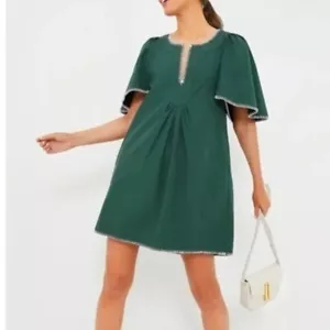 Pomander Place | NEUES Minikleid mit grünen Nähten Finley Flatterärmeln Größe M - Bild 1 von 12