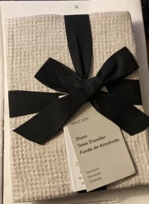 New West Elm  European Flax  Linen Mini Waffle Standard Sham Natural Flax - Image 1 of 4