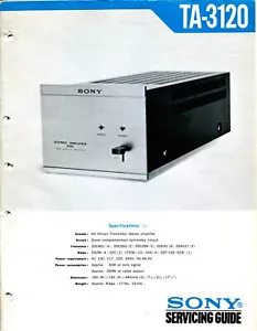 Sony Model TA-3120 Stereo Amplifier Service Manual + Supplement - Picture 1 of 4