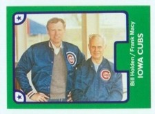 1984 TCMA Iowa Cubs #10 BILL HOLDEN Marketing Promotions FRANK MACY Assistant