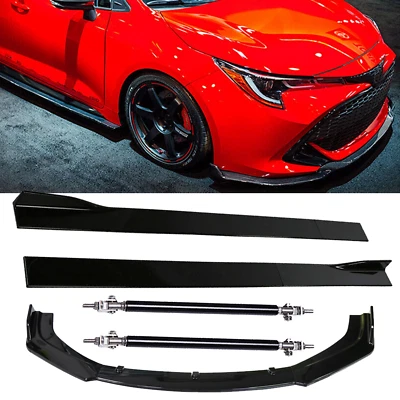 For Toyota Matrix 2003-2014 Front Bumper Lip Splitter Spoiler Strut Rods Glossy - Image 1 of 4