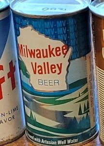 Rare Milwaukee Valley west bend, wisconsin,vintage flat top beer cans